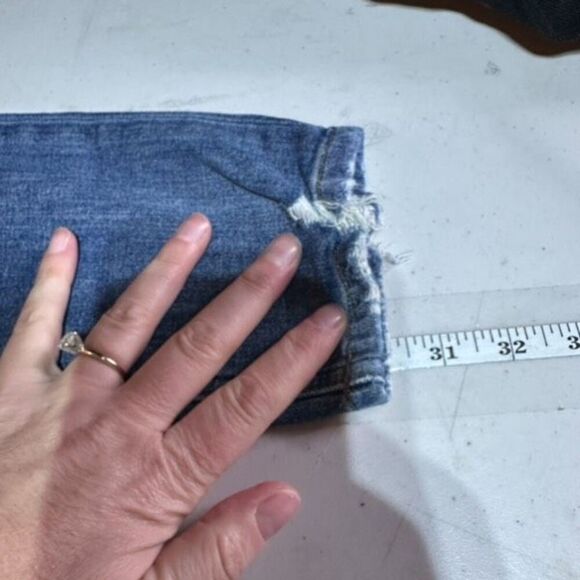 Reformation Hepburn High Rise Jeans Skinny Jeans Distressed Rainier Blue Size 26 - Picture 13 of 13